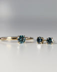 14k Gold Minimalist Blue Diamond Engagement Ring - Melt'm Jewelry