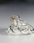 Salt and Pepper Diamond Twig Ring