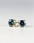 Blue Diamond Earrings 14k Gold (SINGLE or PAIR)
