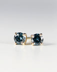 Blue Diamond Earrings 14k Gold (SINGLE or PAIR) - Melt'm Jewelry