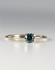 14k Gold Minimalist Blue Diamond Engagement Ring