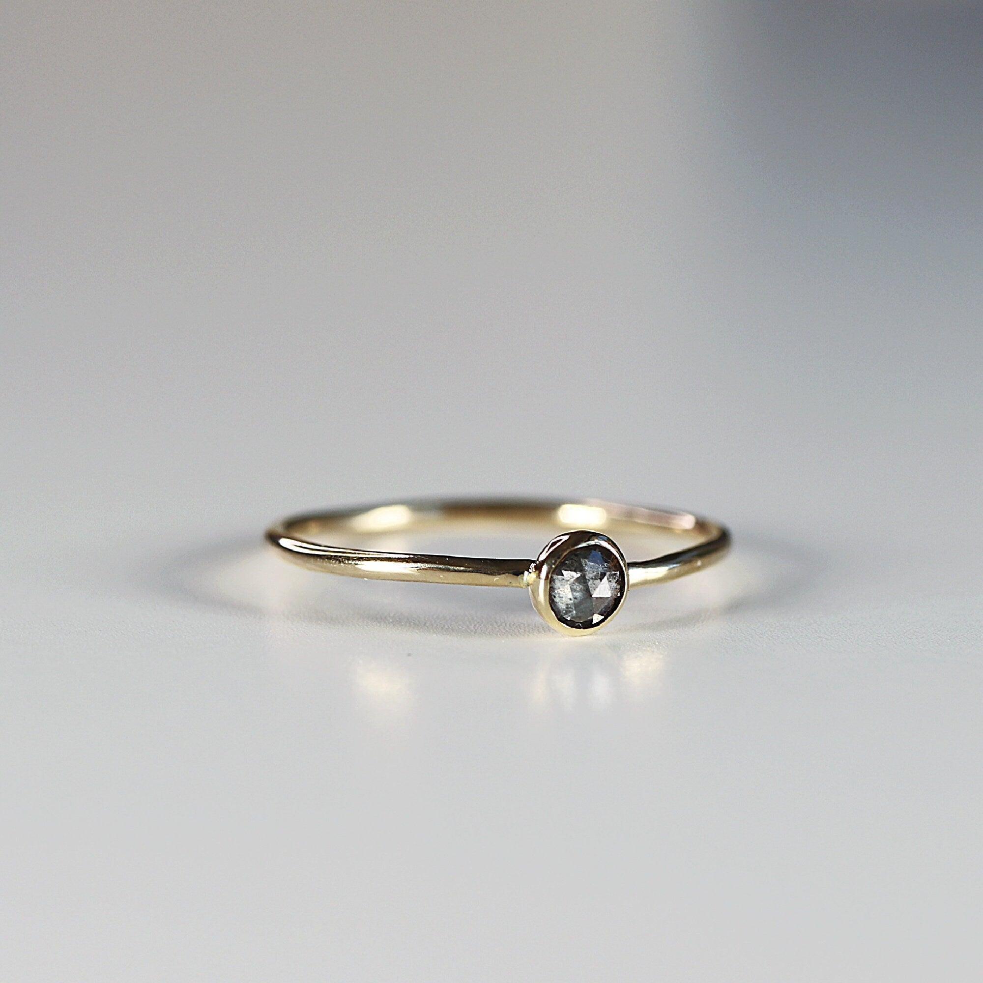 14k Gold Salt and Pepper Diamond Ring