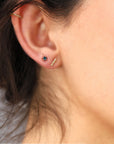 Blue Diamond Earrings 14k Gold