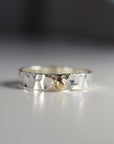 14k Gold Dot Stacking Gold Ball Ring - Mixed Metal Ring