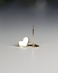 Tiny Heart Stud Earrings – Gold Filled Minimalist Earrings (Smooth or Hammered)
