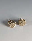Gold Filled Hammered Disc Stud Earrings