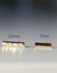 14k Gold Hammered Bar Stud Earrings