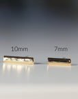 14k Gold Hammered Bar Stud Earrings - Melt'm Jewelry