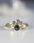 3 Diamond Curved Wedding Band