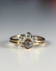 3 Diamond Curved Wedding Band