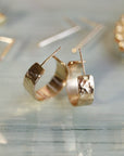 Chunky Gold Hoops, Hammered Gold Thick Hoop Earrings - Melt'm Jewelry