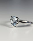 14k White Gold Pear Aquamarine Ring - Melt'm Jewelry