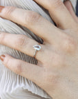 14k White Gold Pear Aquamarine Ring - Melt'm Jewelry