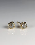 Salt and Pepper Diamond Stud Earrings 3mm • 14k Gold Prong Setting • Minimalist Natural Diamond Studs • Unique Everyday & Gift Jewelry - Melt'm Jewelry