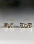 Salt and Pepper Diamond Stud Earrings 3mm • 14k Gold Prong Setting - Melt'm Jewelry
