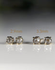 Salt and Pepper Diamond Stud Earrings 3mm • 14k Gold Prong Setting