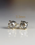 Salt and Pepper Diamond Stud Earrings 3mm • 14k Gold Prong Setting • Minimalist Natural Diamond Studs • Unique Everyday & Gift Jewelry - Melt'm Jewelry