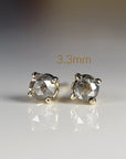 Salt and Pepper Diamond Stud Earrings 3mm • 14k Gold Prong Setting