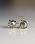 Salt and Pepper Diamond Stud Earrings 3mm • 14k Gold Prong Setting