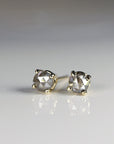 Salt and Pepper Diamond Stud Earrings 3mm • 14k Gold Prong Setting • Minimalist Natural Diamond Studs • Unique Everyday & Gift Jewelry - Melt'm Jewelry