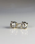 Salt and Pepper Diamond Stud Earrings 3mm • 14k Gold Prong Setting