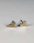 Tiny Heart Stud Earrings – Gold Filled Minimalist Earrings (Smooth or Hammered)