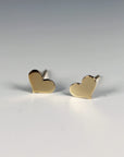 Tiny Heart Stud Earrings – Gold Filled Minimalist Earrings (Smooth or Hammered)