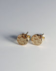 Gold Filled Hammered Disc Stud Earrings