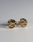 Gold Filled Hammered Disc Stud Earrings