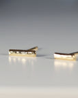 14k Gold Hammered Bar Stud Earrings (SINGLE or PAIR)