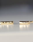 14k Gold Hammered Bar Stud Earrings - Melt'm Jewelry