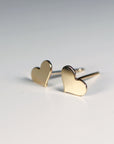 Tiny Heart Stud Earrings – Gold Filled Minimalist Earrings (Smooth or Hammered)