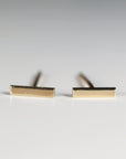 Minimalist Bar Stud Earrings 14k Solid Gold