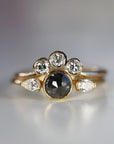 3 Diamond Curved Wedding Band