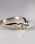 3 Diamond Curved Wedding Band