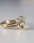 3 Diamond Curved Wedding Band