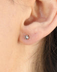 Salt and Pepper Diamond Stud Earrings 3mm • 14k Gold Prong Setting