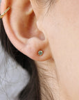 Teal Green Montana Sapphire Earrings 14k Solid Gold