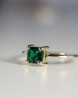 14k Gold Asscher Cut Emerald Ring
