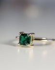 14k Gold Asscher Cut Emerald Ring