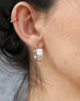 Chunky Gold Hoops, Hammered Gold Thick Hoop Earrings