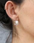 Chunky Gold Hoops, Hammered Gold Thick Hoop Earrings