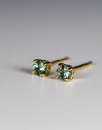 Teal Green Montana Sapphire Earrings 14k Solid Gold