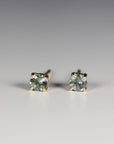 Teal Green Montana Sapphire Earrings 14k Solid Gold