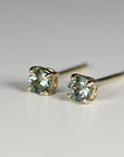 Teal Green Montana Sapphire Earrings 14k Solid Gold