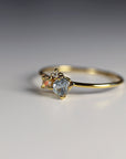 Dainty Aquamarine Opal and Diamond Cluster Ring - Melt'm Jewelry