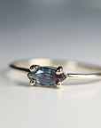 14k Gold East West Alexandrite Ring