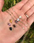 Gold Choker Necklace, Gemstone with Dainty Choker