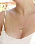 Heart Chakra Necklace – 14k Solid Gold Anahata Chakra Medallion Pendant, Spiritual Yoga Jewelry