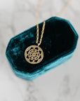 Heart Chakra Necklace – 14k Solid Gold Anahata Chakra Medallion Pendant, Spiritual Yoga Jewelry